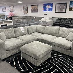 Gray Sofa Sectional w/ Ottoman 🔥SALE🔥