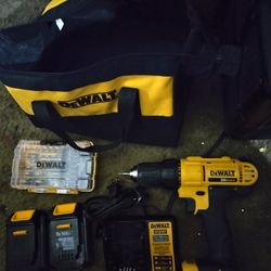 DeWalt 20 v drill 2battiers and charger and bagDeWalt 20 v drill 2battiers and charger and bag