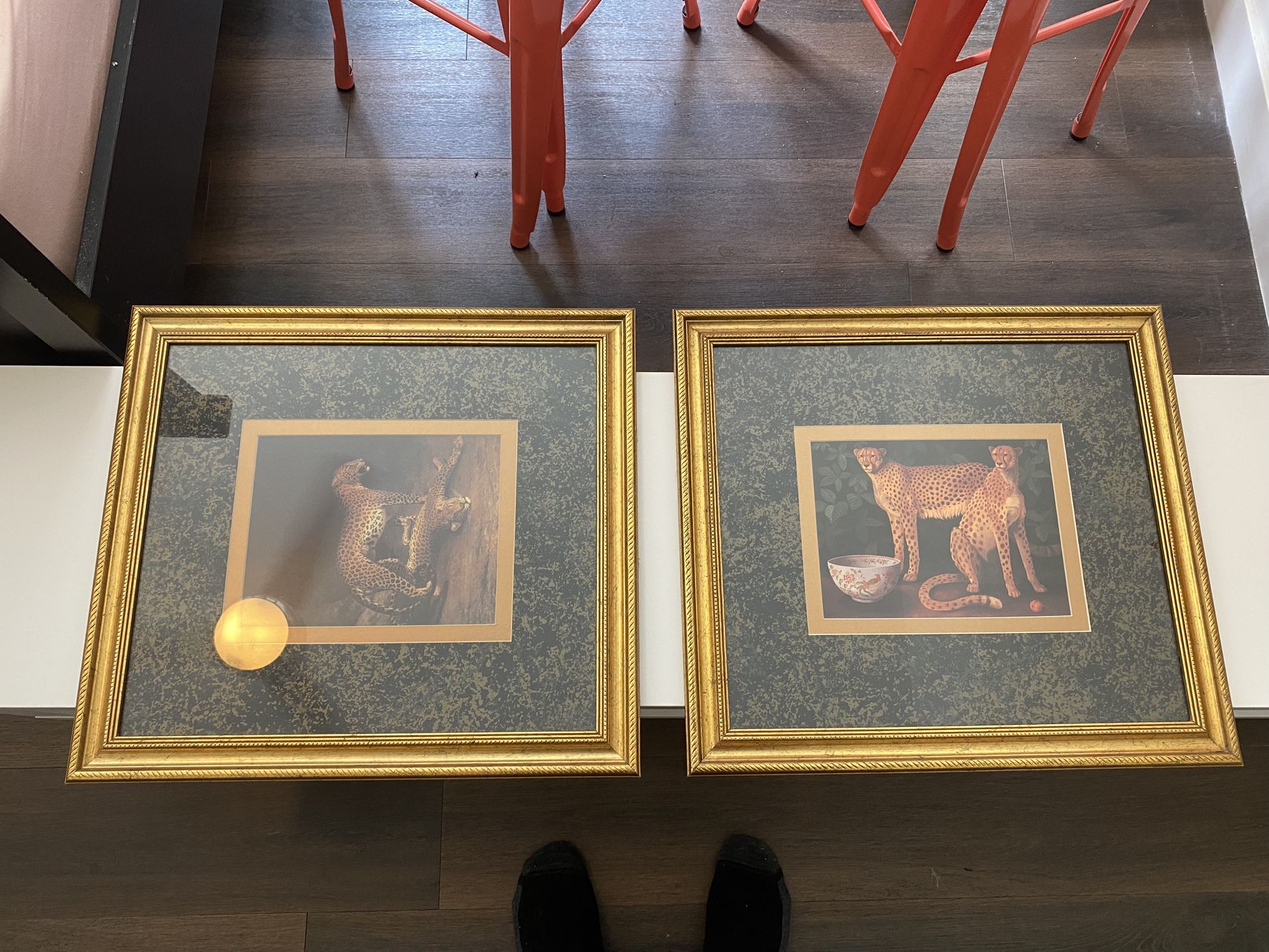 Matching Jacques-Laurent leopard framed prints