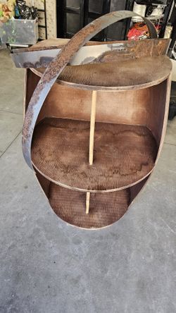Whiskey/ Wine Wood Barrel With Shelves For A Bar Or Mancave