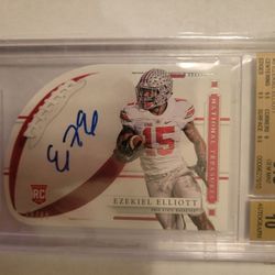 2016 National Treasures Collegiate Die Cut Signatures RC ROOKIE Ezekiel Elliott Auto #/99 BGS 9.5