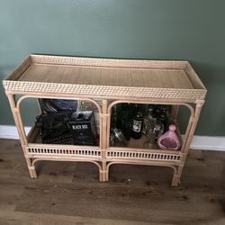 Rattan Bar Cart / Side Table