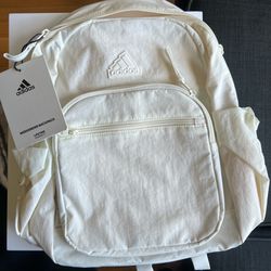 adidas Weekender Sport Fashion Compact Smaller Backpack with Detachable Mini valuables Pouch, Off White, One Size