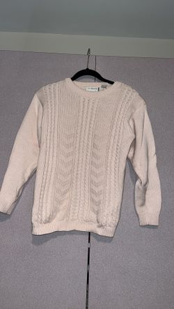 Liz Claiborne pale pink cable knit style sweater.