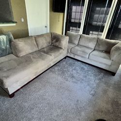Cream 2 Piece Sectional Couch 