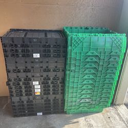 UPDATE: 20 Black (foldable) & SOLD 12 Green (with Built In Lids) Bins