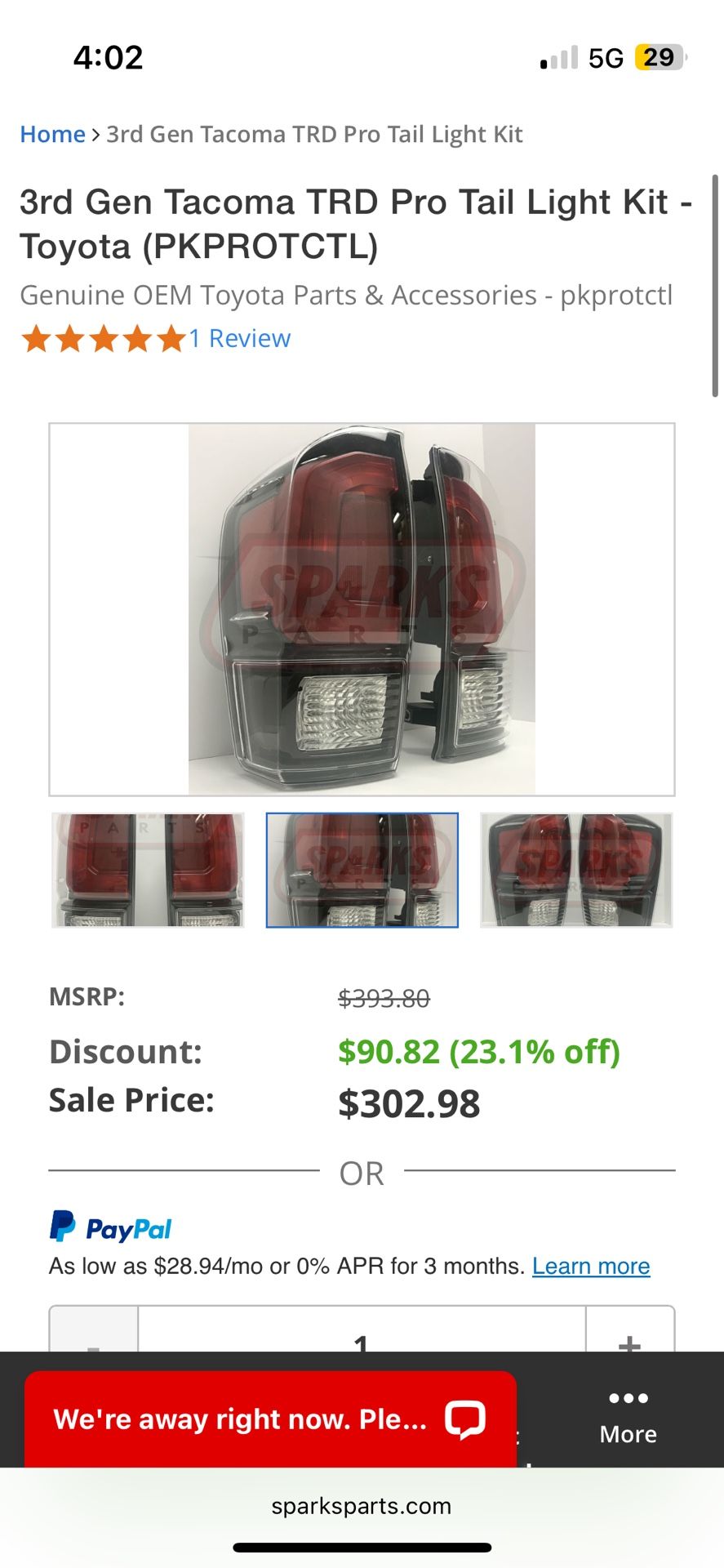 3rd Gen Tacoma TRD Pro Tail Lights