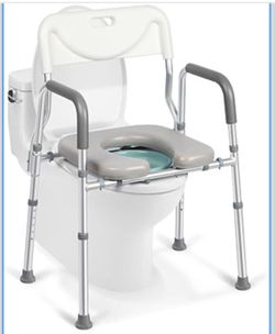 Xilingol Raised Toilet Seat with Handles and Back,350lb Bedside Commode Chair with Arms, 4-in-1 Adjustable and Portable Bathroom Chair for Adults, Sen