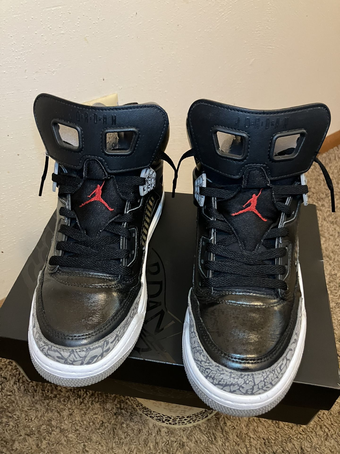 Air Jordan Spizikes Black Cement. Size 9 Used/restored