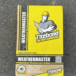 Titebond Sealant for siding, windows, doors Weather Master. Pack 12 Tubes. Total 6 Packs. White. Each Pack $50