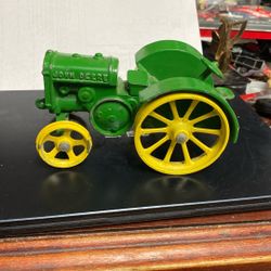 John Deere Cast Iron Tractor 6 1/2 Inch is Long Very Good Condition 