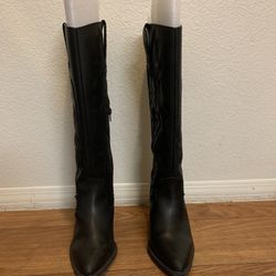 Black Knee High Cowgirl Boots Size: 7