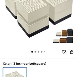 🆕 In 📦 4️⃣Pack Bed Risers3️⃣in Heavy Duty,Furniture Risers for Desk Table Sofa Couch Lifts to1.5or3️⃣in,Square Adjustable Risers Blocks,Support Up t