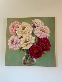 Floral oil painting large