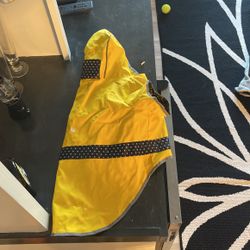 Reversible Yellow / Blue pin dot Dog Rain Coat 