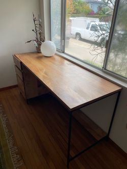 West Elm Industrial Modular Desk w/ File Cabinet (64")