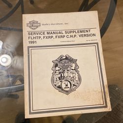 1991 Harley Fxr Police Service Manual Supplement