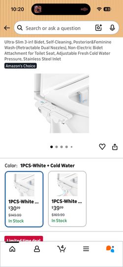 Ultra-Slim 3-in1 Bidet, Self-Cleaning, Posterior&Feminine Wash-(Retractable Dual Nozzles), Non-Electric Bidet Attachment for Toilet Seat, Adjustable F