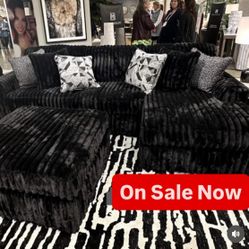 Brand New Super Plush Ashley Midnight Madness Sectional 