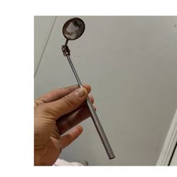 Vintage Dental Examination Inspection Mirror Tool with Metal Handle