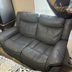 Gray Recliner 2 Piece Couch