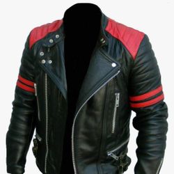 XL Men’s UGF Fashion Red Stripes Black Jacket 