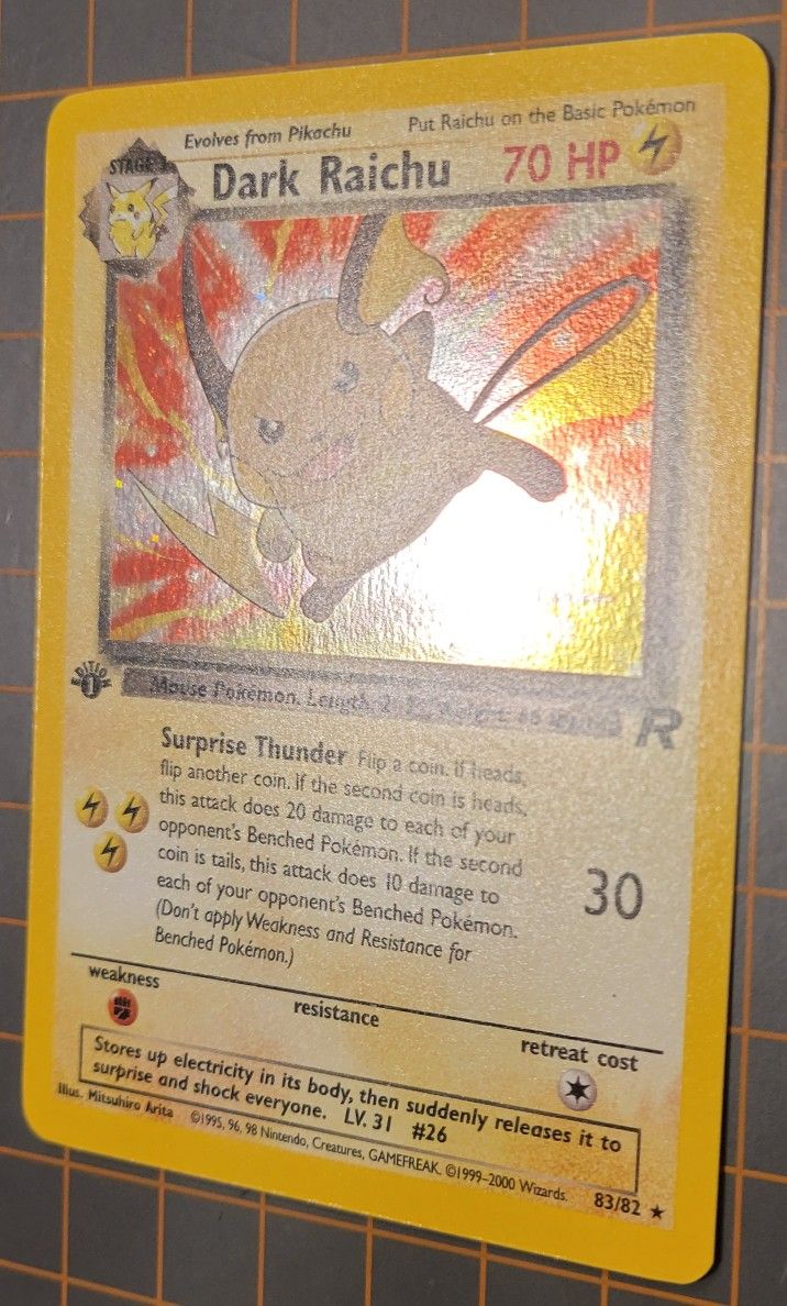 pokemon dark raichu card (Dont apply Weakness and Resistance for Benched Pokemon Pokemon proxy cards first edition