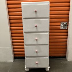 Vintage Tall Wood Chest Of Drawers