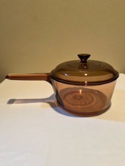 Visions Corning Amber Glass Saucepan With Lid 1.5L