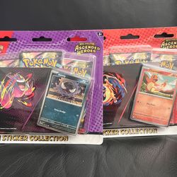 (2) Pokémon Ascended Heros Three Pack Blisters - Tech Sticker Collection