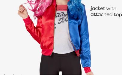 Harley Quinn Costume Jacket with Attached Top