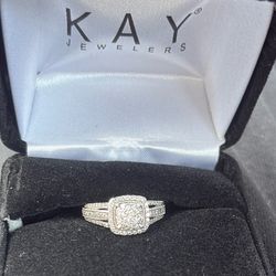 kay’s jewler silver diamond wedding ring 
