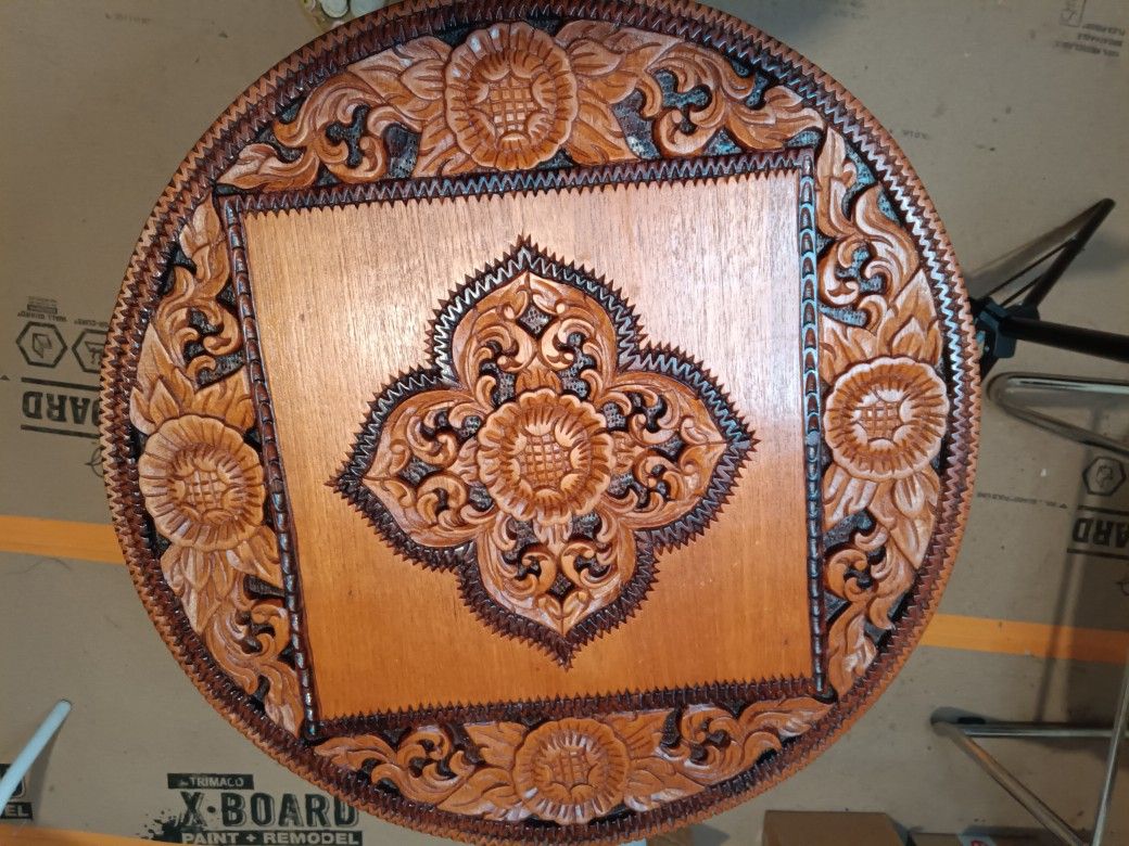 Amazing Small Center Table Hand Carved