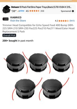 Weed Eater Trimmer Head 5-Pack — Fits Echo SRM Models