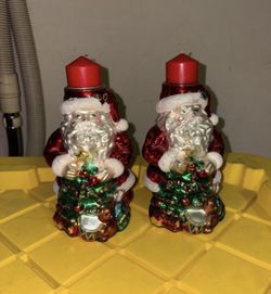 Christmas Decor Glass Candle Holders 