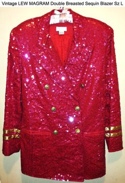Vintage LEW MAGRAM Double Breasted Sequin Blazer