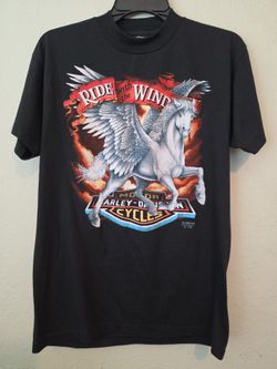 NEW Vintage 1990 Harley Davidson 3D Emblem Ride With The Wind Pegasus Laconia 90