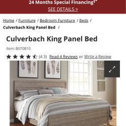 King Size Complete Headboard  And   Side Rails 