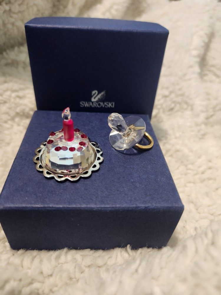 Swarovski Mini Birthday Cake& Pacifer
