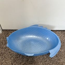 Fish shaped small animal bath/feeding bowl