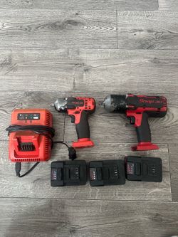 1/2 & 3/8 Snap-On Impact Guns & Battery Set (TRADE FOR MILWAUKEE IMPACT)