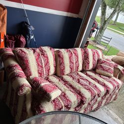 Red And Bricho Couch 