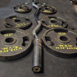 Eazy Curl Bar Set With OLYMPIC WEIGHTS 