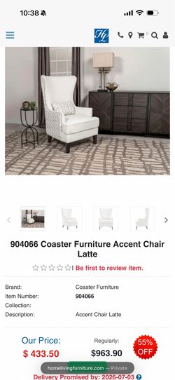 Coaster furniture brand new in box accent chair