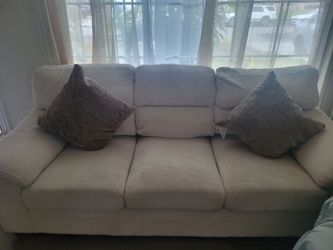 Cream Corduroy 3 seater Couch