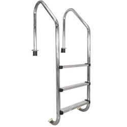 Swimming Pool Ladder, Non-Slip Steps Ladder, 3-Step In-Ground Stainless Steel Step for Indoor/Outdoor Pool, Easy Assembly and Climbing