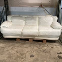 Leather white 2 Piece Set Couch