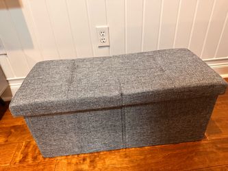 Storage Ottoman Bench Foldable Seat Footrest Shoe Bench End of Bed Storage with Flipping Lid