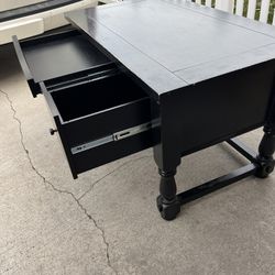 Large Black Desk With Chair 