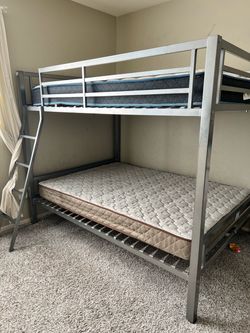 Silver Metal Bunk Bed (full size)